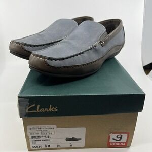 Clarks Metro Switch Slip-On Shoes Mens Blue Rubber outsole Size 9 M‎ Smoke Smell